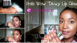 Trying Out the Essence Holo Wow Dewy Lip Glosses| Holographic Lip Gloss Swatches