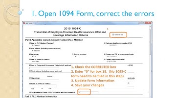 How to eFile Correction For 1094-C only -  ez1095 ACA Software