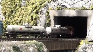 A 1950's Southern Freight Train Emerges From Mountain Tunnel in Western NC