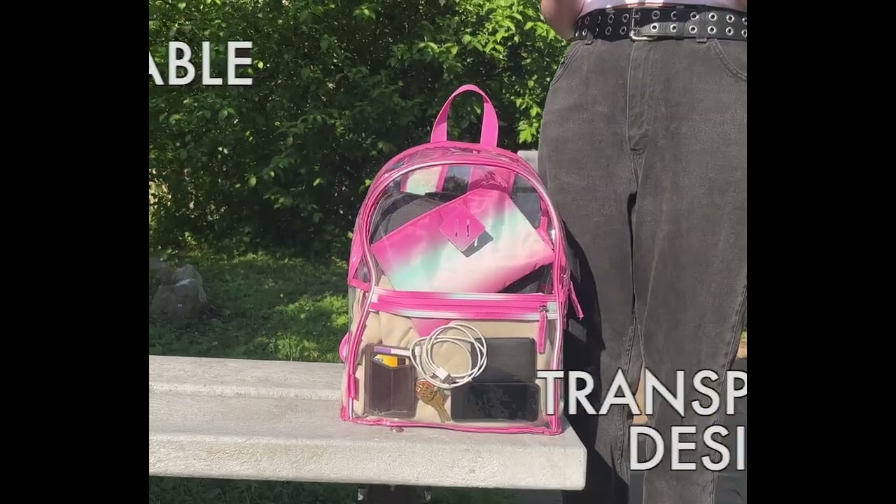 eastsport clear mini backpack Clara Bundle w/ Zipper Pouch – Structured piping helps keep this bags shape while also elevating the overall design Eastsport Clear Two-Compartment Backpack with