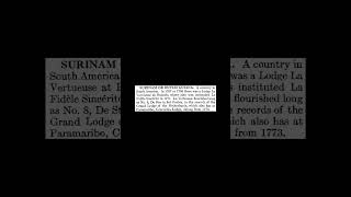 Surinam Or Dutch Guiana: Encyclopedia Of Freemasonry By Albert G. Mackey Resimi