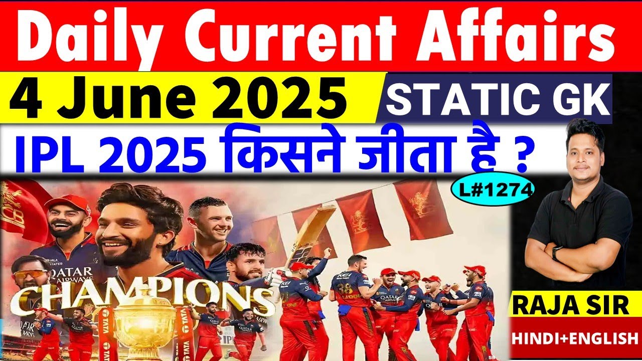 4 June 2025 |Current Affair Today | Daily Current Affairs | Ssc |Rrb ...