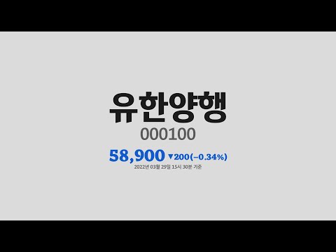 Update 유한양행주가분석(000100) 2022년 03월 29일기준