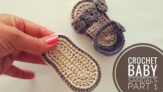 Crochet baby sandals tutorial / 03 months