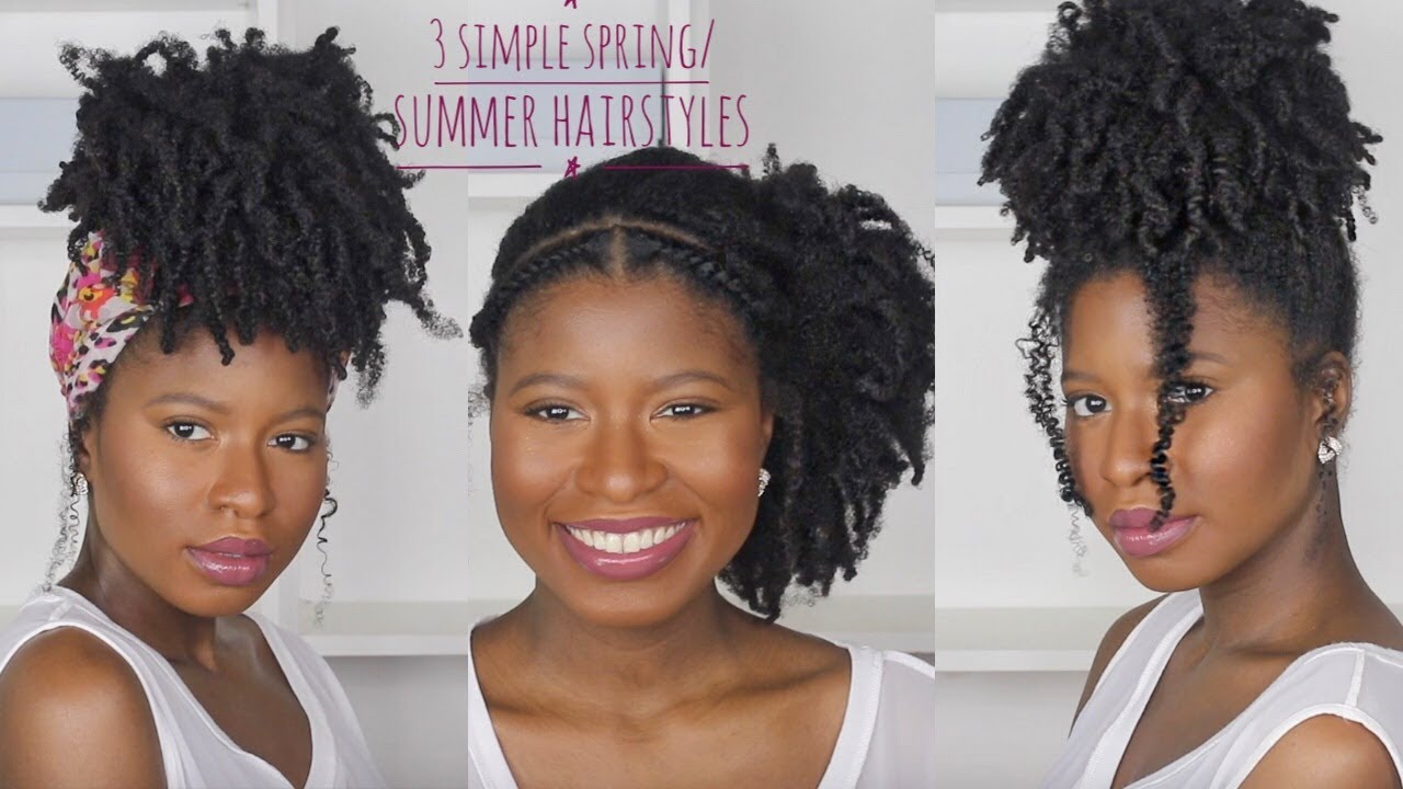 3 SIMPLE Spring/Summer Hairstyles For Thick Type 4 Hair - YouTube