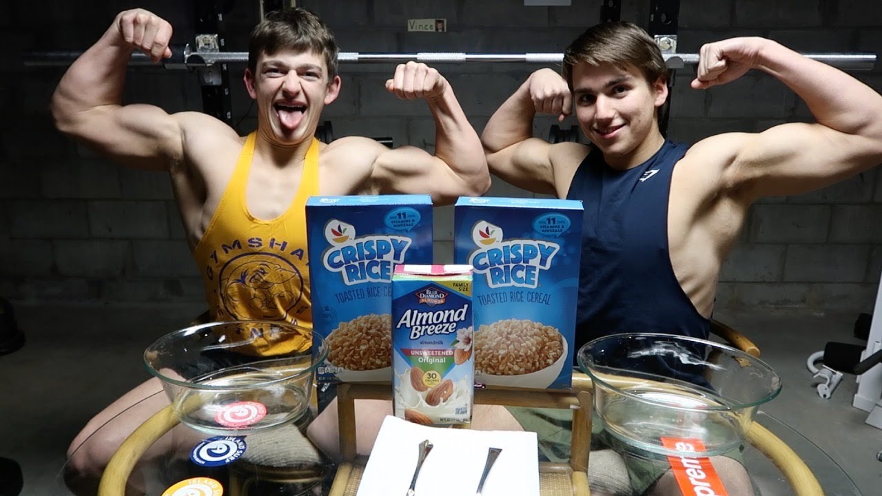 Bodybuilders eat an entire box of cereal then train! YouTube