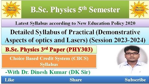 BSc Physics 5th semester practical syllabus. List of experiments. Syllabus of PHY303. #ddugugkp