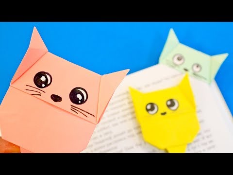 Кошка закладка для книг оригами уголок