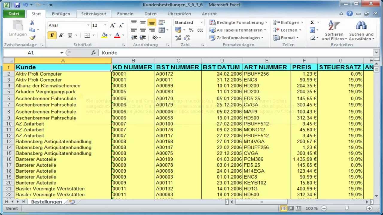 Excel Spalten Drucken Und Wiederholungszeilen Festlegen Youtube