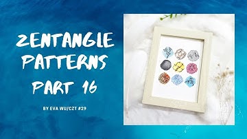 【16】9 easy Zentangle patterns grid tangle for beginners 禪繞畫 禪繞圖樣 九宮格 How to draw by Eva Wu ゼンタングル