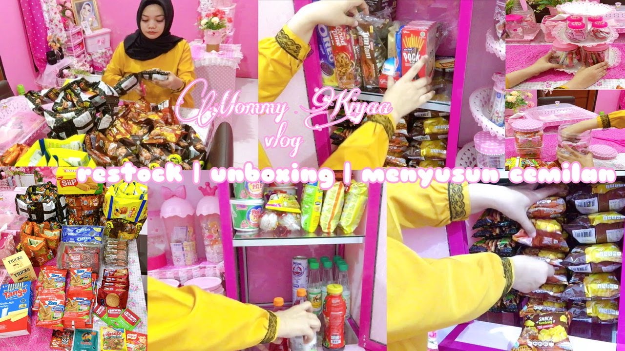BONGKAR BELANJAAN CEMILAN 🎀 lanjut merapikan dan menyusun cemilan ke lemari pantry 🎀 MOMMY KIYAA