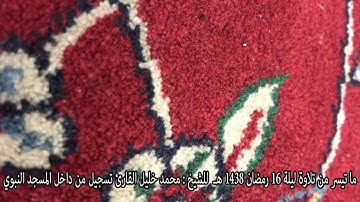 ما تيسر من تلاوة ليلة 16 رمضان 1438 هـ  للشيخ : محمد خليل القارئ تسجيل من داخل المسجد النبوي