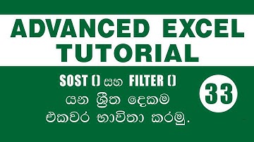 33- Microsoft Excel Advanced Tutorials | Sort and Filter Functions with Example | IT Plus (SINHALA)