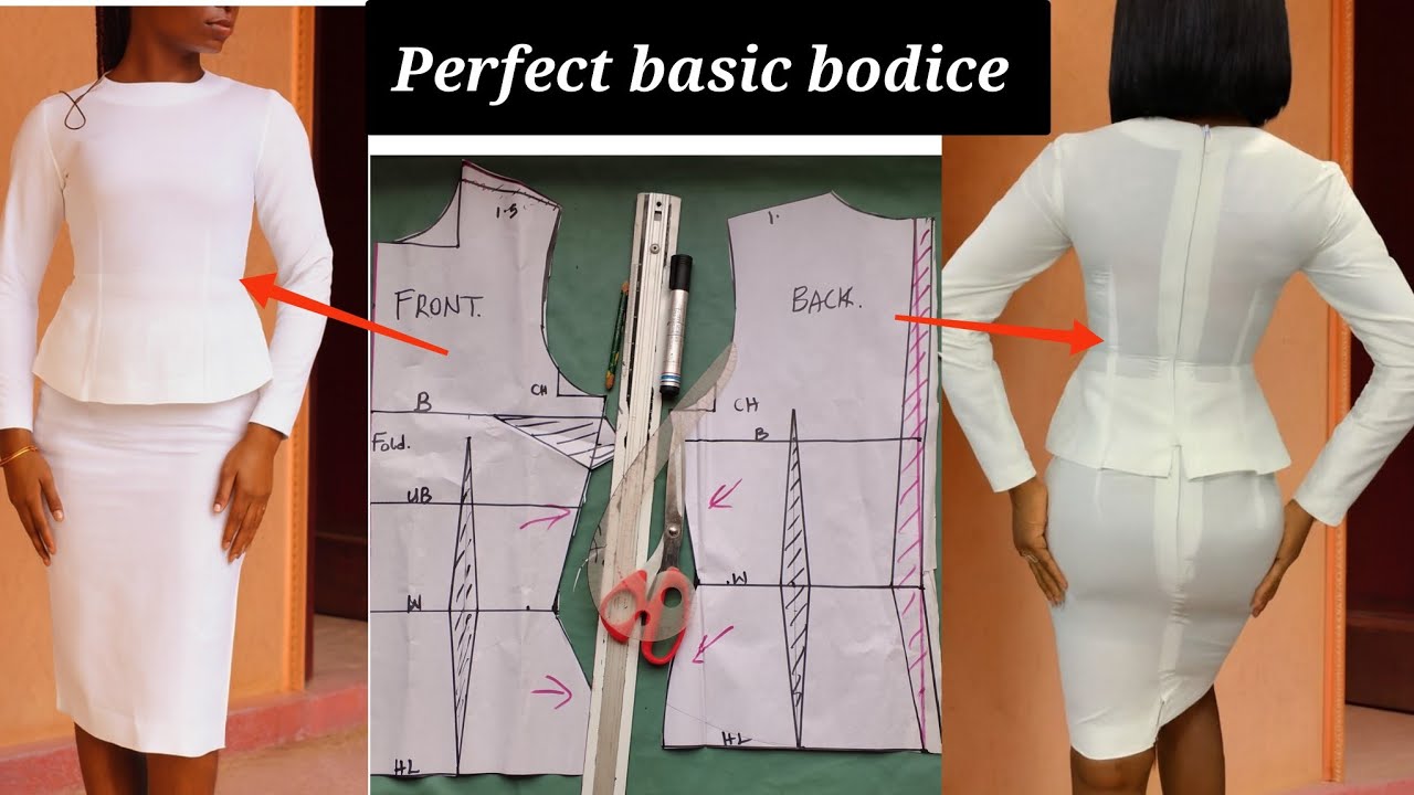 How to draft and cut a basic bodice pattern that fits so perfectly on the body .
