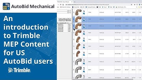 An introduction to Trimble MEP Content for US AutoBid users