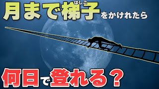 月までハシゴをかけて、登ったら何日かかるか【物理エンジン】