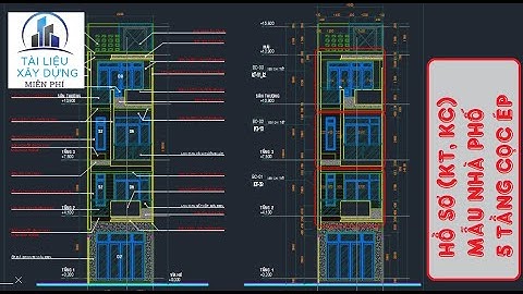 BẢN VẼ MẪU NHÀ PHỐ || 5 TẦNG ~ CỌC ÉP BTCT