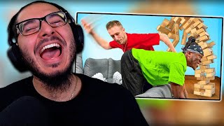 SIDEMEN GIANT JENGA *PAINFUL* | REACTION