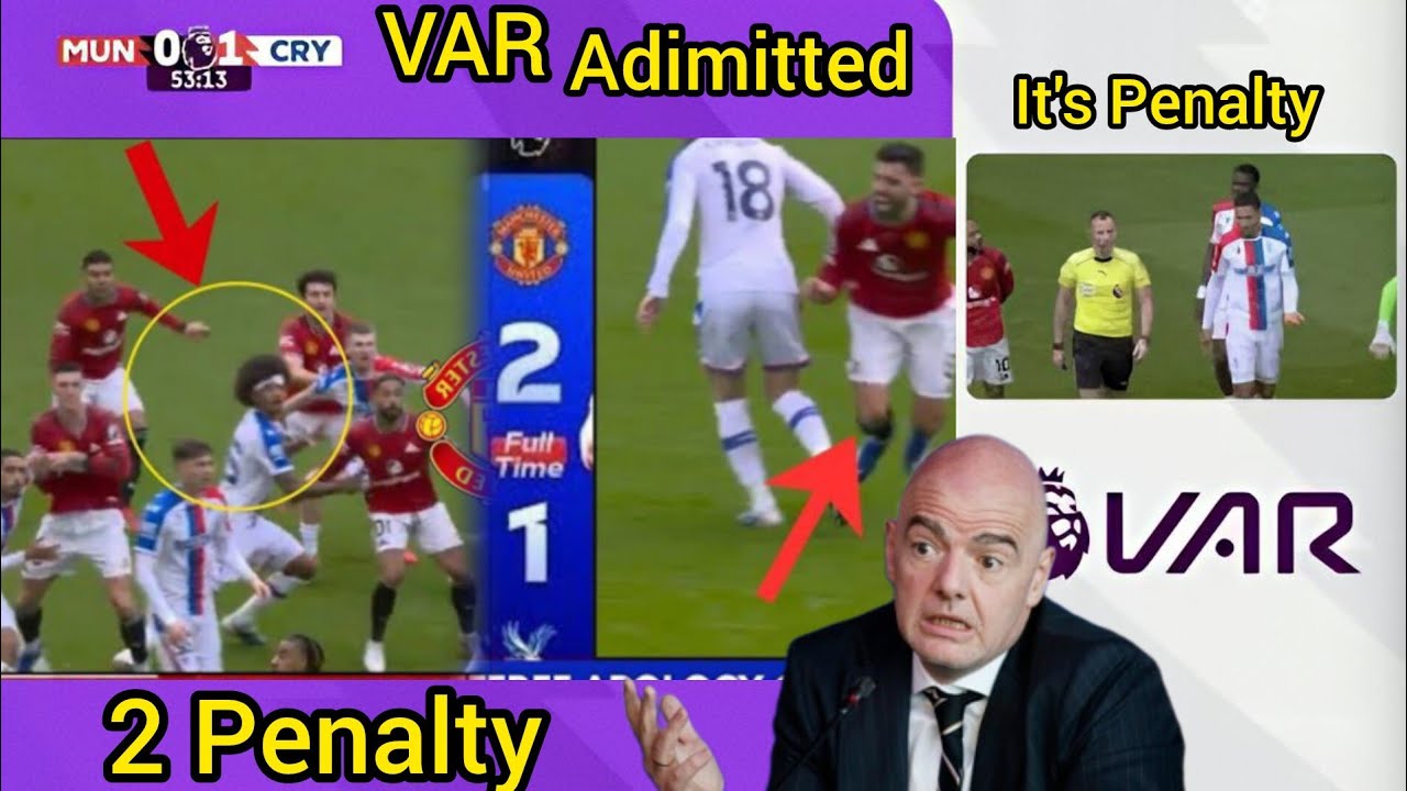 🚨VAR ADMITS SHOCKING MISTAKE! PREMIER LEAGUE OFFICIALS OWN UP TO ROBBING MANCHESTER UNITED VS PALACE
