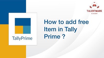 How to Bill Free Items in Tally Prime ?