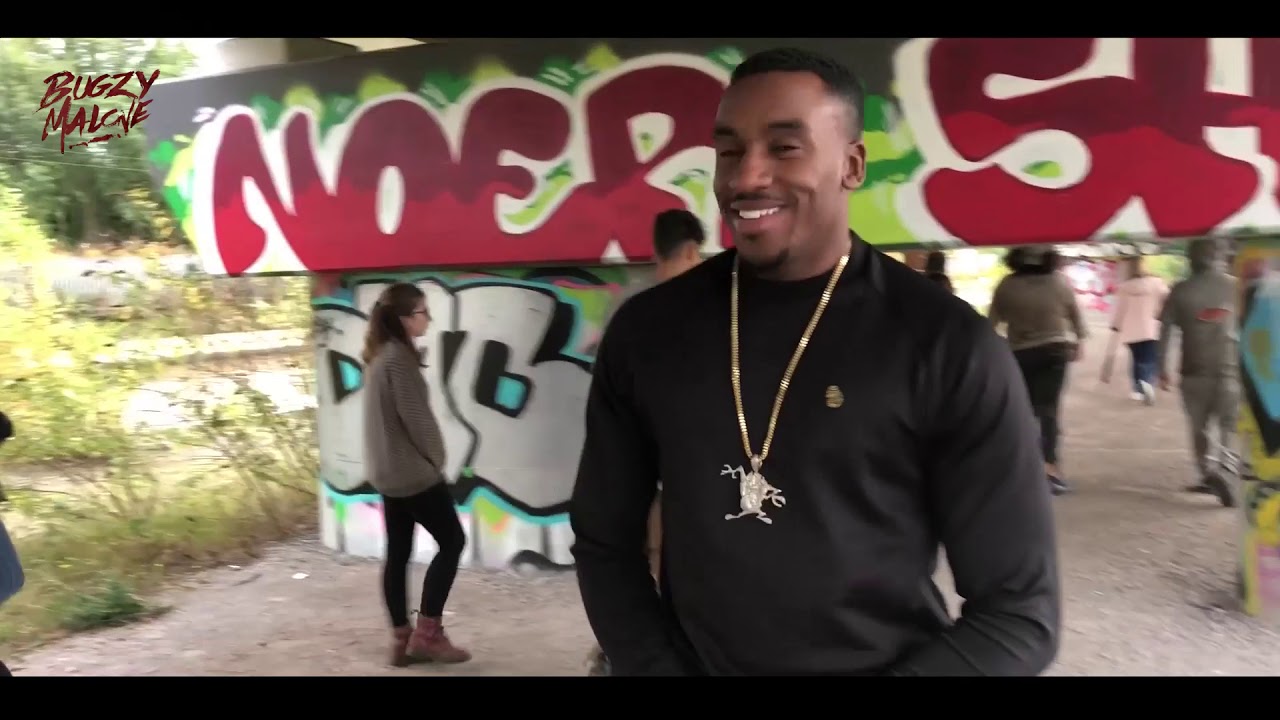 Grime star Bugzy Malone Snapchats himself from the wheel as he