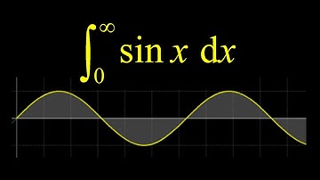Improper integral sin(x) on 0 to infinity. Area under sin(x) to infinity: area integral diverges.