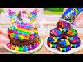 🌈Sparkle Rainbow Unicorn Cake 🦄 Relaxing Cake Tutorial✨Tiny Treat Creations
