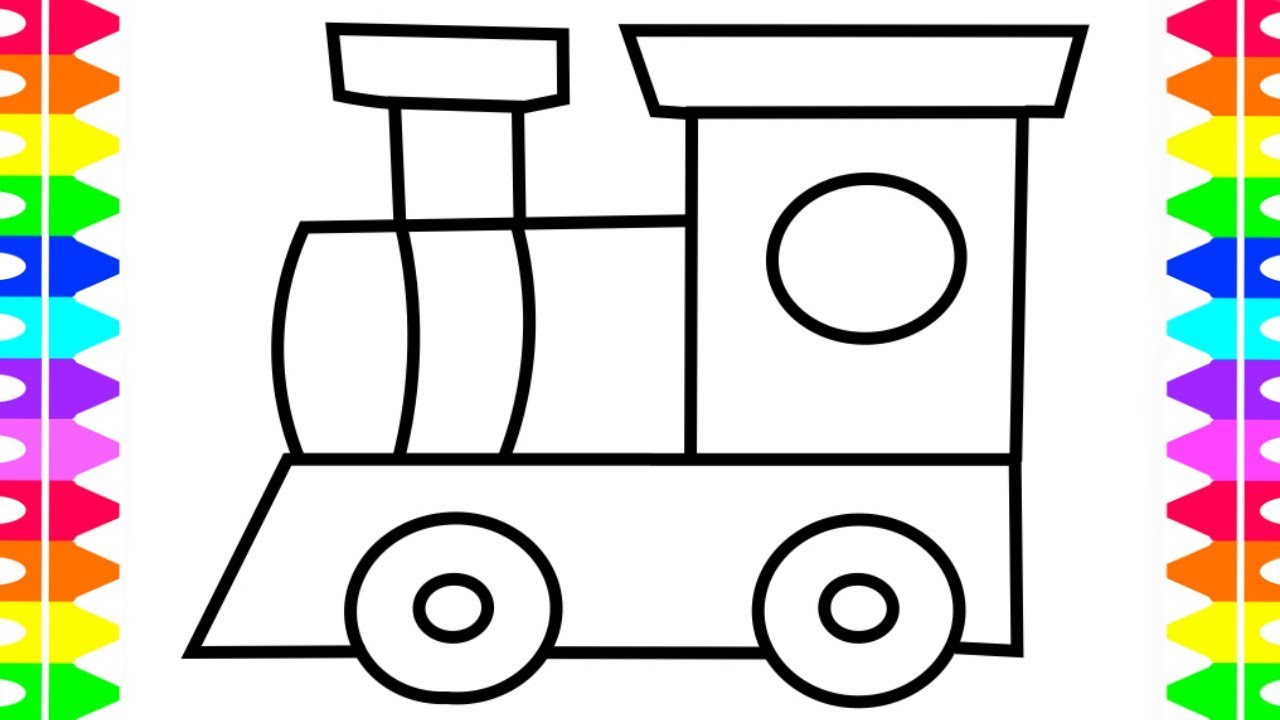 How to Draw Toy Train for Baby DIY Coloring Book for