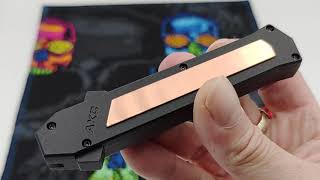 AKC - ITALY F-16 COPPER INSET D/A OTF KNIFE DAGGER BLADE