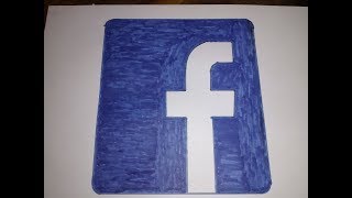 رسم - كيفية رسم شعار الفيس بوك facebook بطريقة سهلة