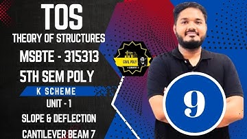 Ch-1 Slope & Deflection | Cantilever7 | MSBTE | Theory of structure | SEM5 | TOS | K SCHEME |315313|