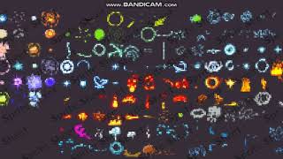 Pixel Cartoon Effect 2D Fire Water Smoke Sprite Sheet Toon Effects