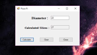 Visual Basic Tutorial #3 Pizza Pi Calculator Defining Local Variables + Source screenshot 1