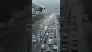 Video  Overhead CCTV  Severe Gridlock in Heavy Storm