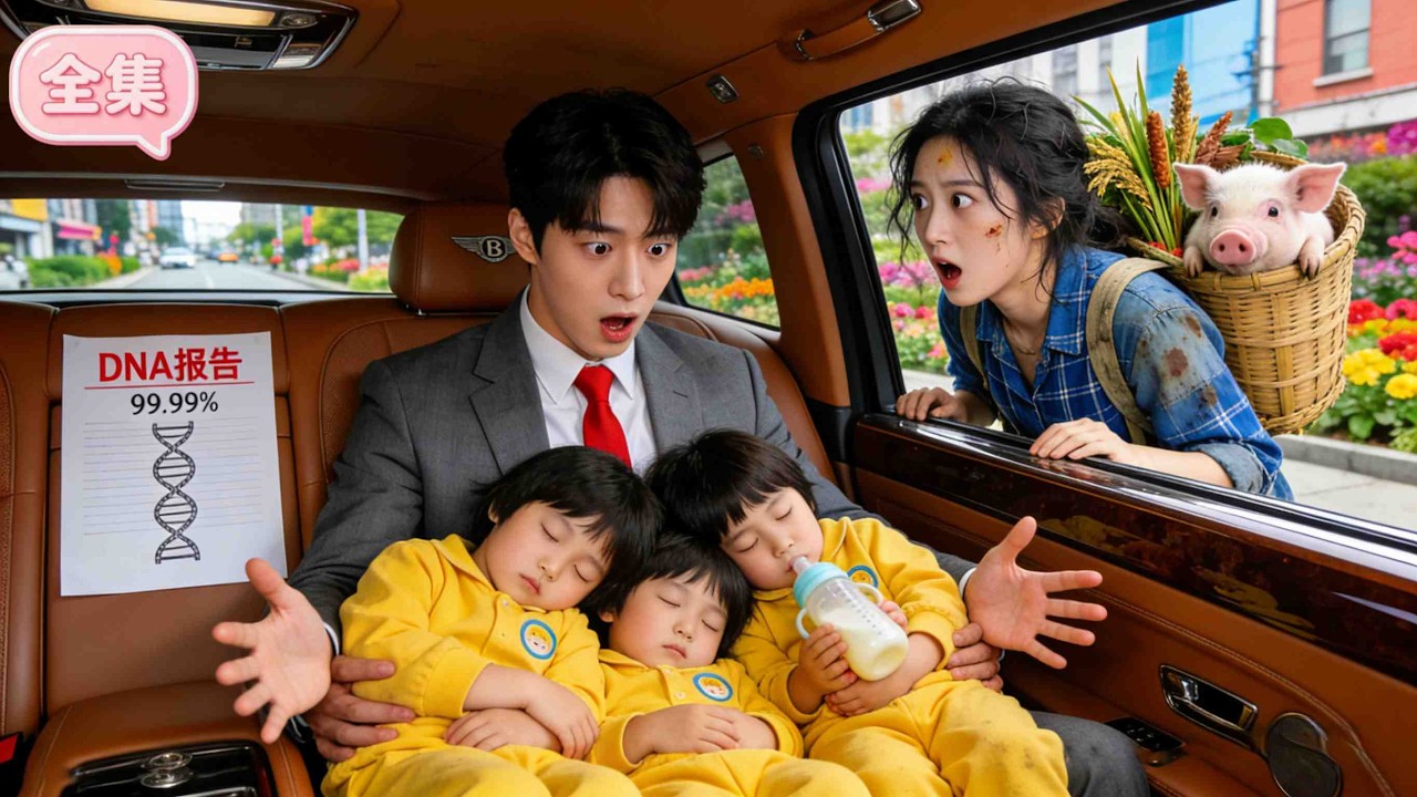 鄉下丫頭的三個女兒誤上豪車抱著總裁睡著了！下一秒總裁看見DNA報告瞬間淚崩！立刻帶回家萬千寵愛！#短劇 #drama #chinesedrama #情感 #萌宝 #大陸短劇