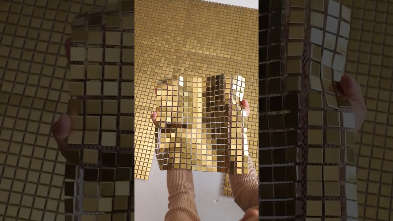 ✨ Gold Rushed Stainless Steel Mosaic Tiles | Modern Metal Luxury ✨