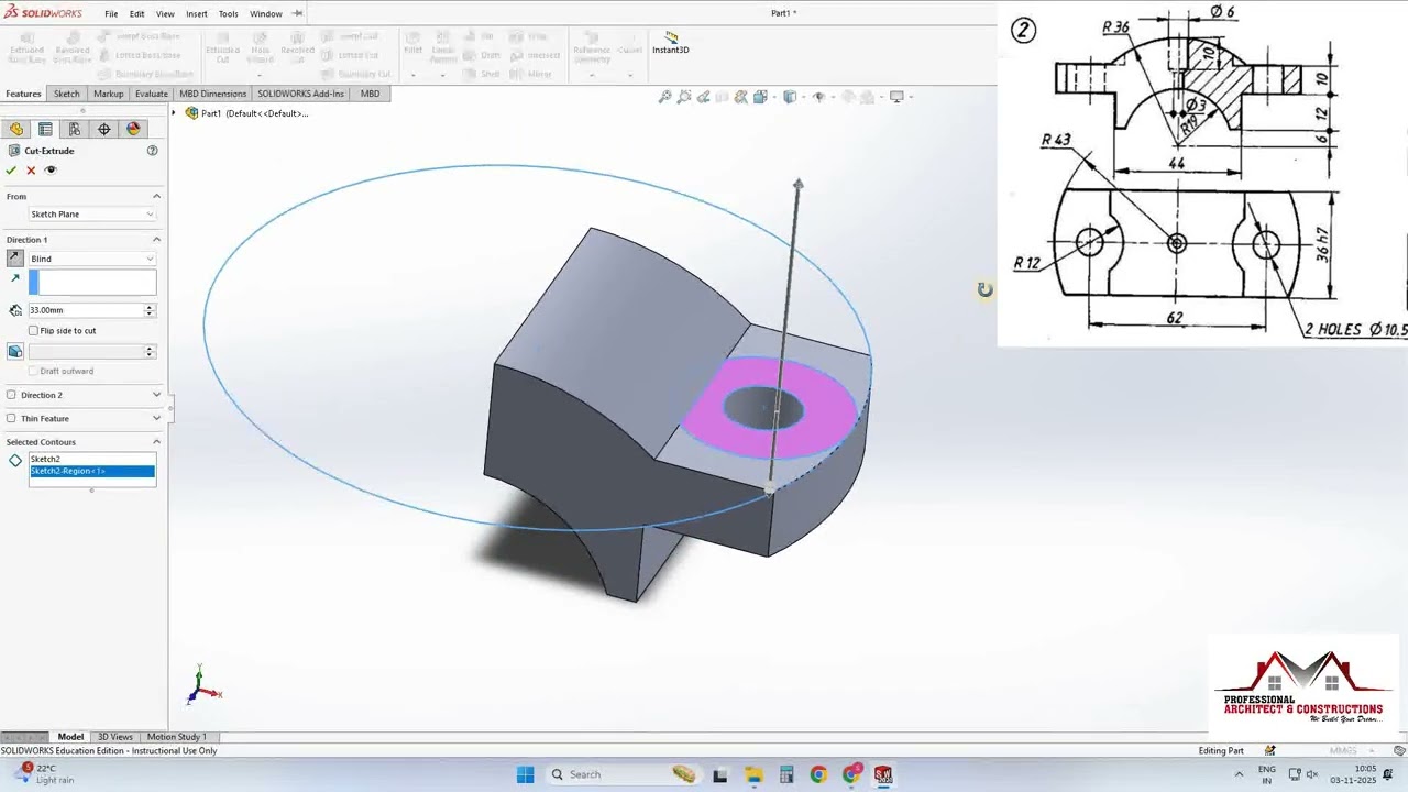 Plummer Block CAP | SolidWorks Tutorial 🔧 Plummer Block in 10 Mins!