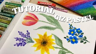 COMO PINTAR 4 FLORES COM GIZ PASTEL OLEOSO DA PENTEL + DICAS 🌸 #tutorial #pentel