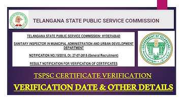 TSPSC  RESULTS (SANITARY INSPECTOR)