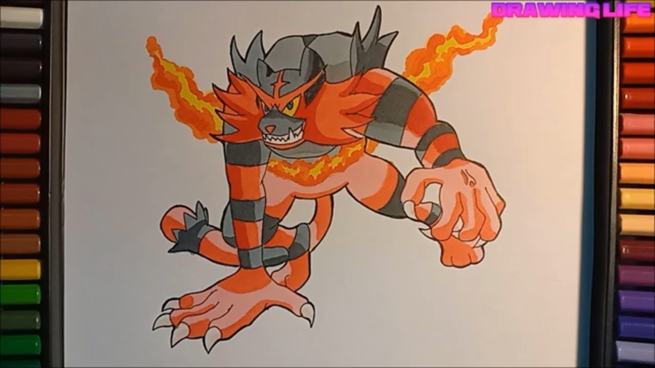 Cách Vẽ Pokemon Hệ Lửa Incineroar-Bảo Bối Thần Kỳ - Youtube