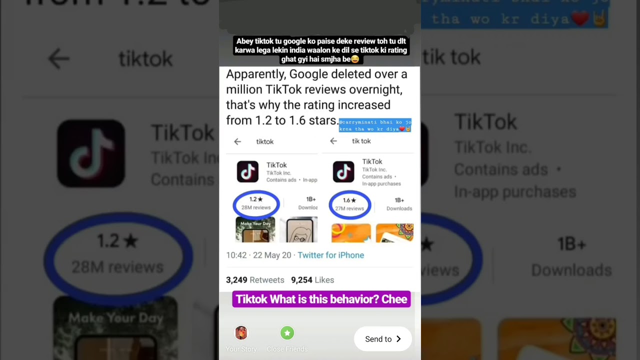 Tiktok rating increased | Tiktok VS Youtube | - YouTube