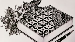 How to draw Mandala art for beginners|Book Mandala Art|Butterfly Doodle Art|Book 3D Mandala Art|Arts