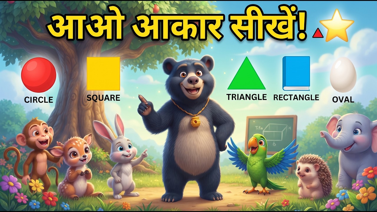 आओ आकार सीखें 🔺 | Shapes Song for Kids | Circle, Square, Triangle | Anandvan