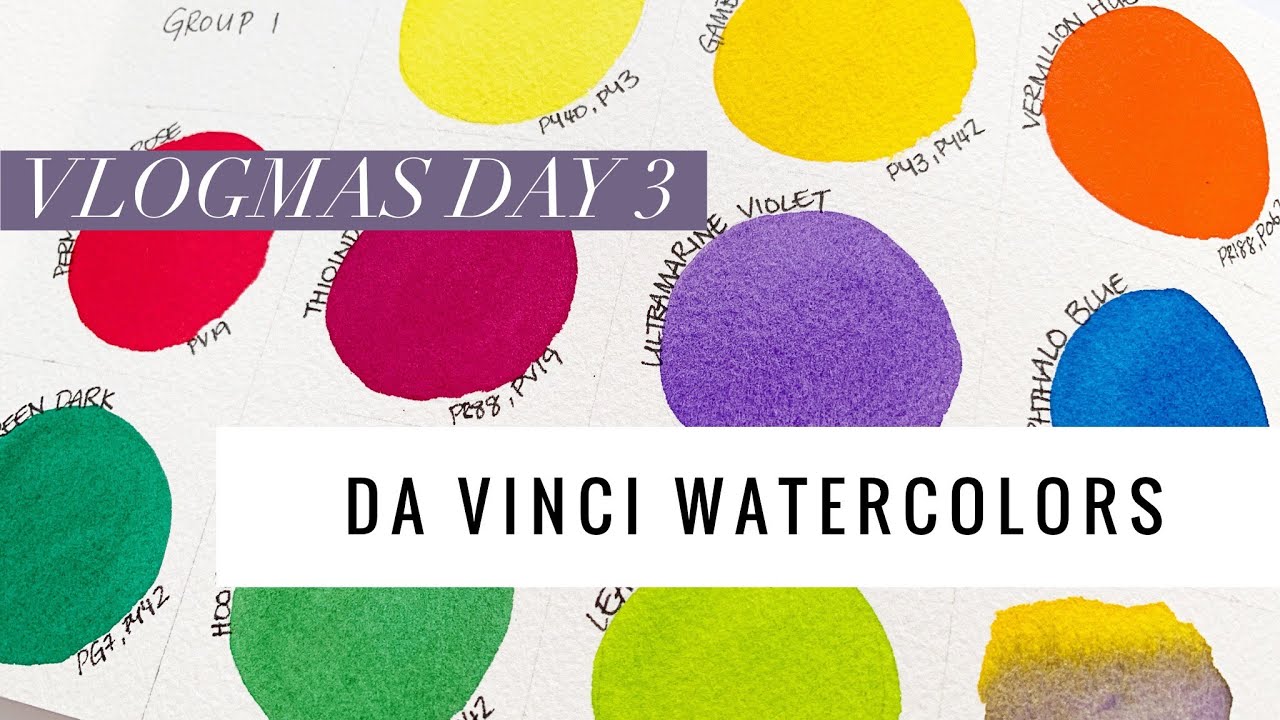 Trying My First Da Vinci Watercolors | Vlogmas Day 3
