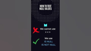 SQL Tutorial: Lesson 11 - NULL          #shorts