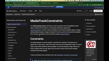 Introduction to WebRTC #8 - WebRTC Constraints overview