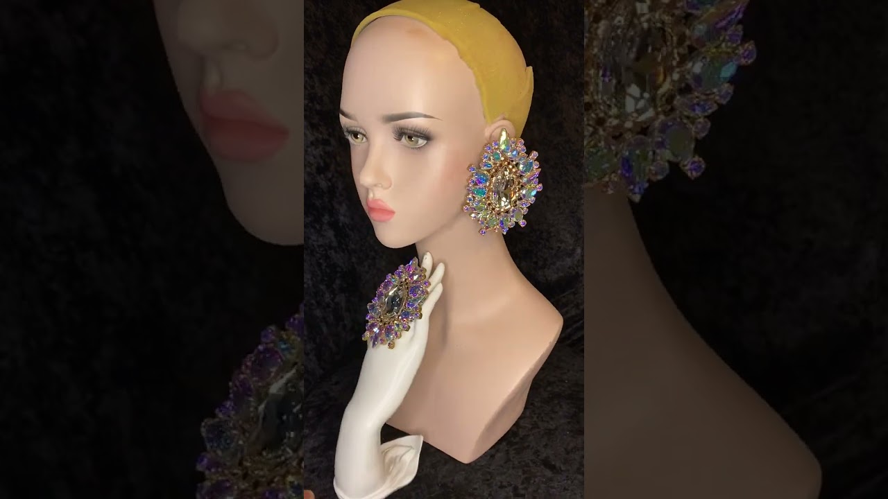 MAGNET BACKS - Star Bright "Glitzed" Jumbo Button Earring & Ring Set