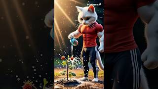 Cat Pours Water On A Plum Tree Dryingup In The Hot Sun On The Railway Track