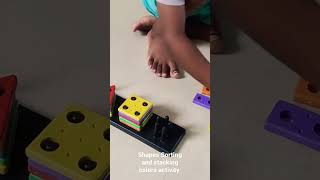 kids activity Idea 9# Shapes sorting and stacking colors # Hand-eye co ordination,Motor skills