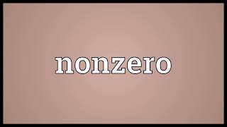 Nonzero Meaning